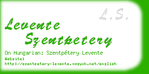 levente szentpetery business card
