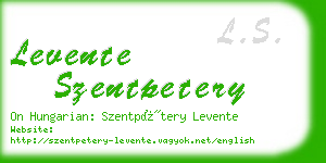 levente szentpetery business card